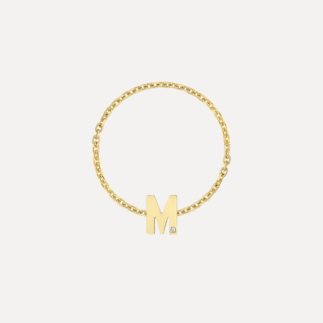 Mini Letter Chain Ring