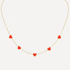 Two Enamel Hearts Lariat Necklace