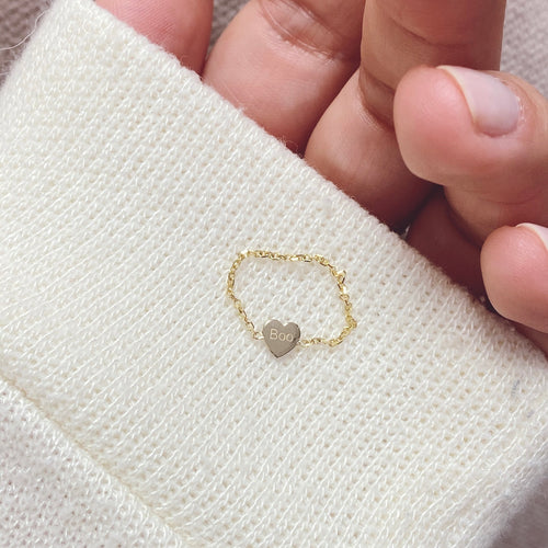 Mini Heart Chain Ring