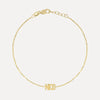 Two Name Mini Mini Nameplate Bracelet with Diamond Bezel