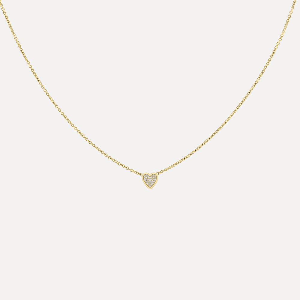 Mini Pave Heart Necklace