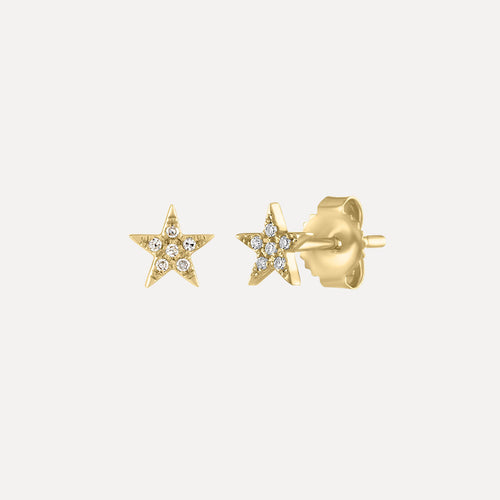 Mini Pave Star Stud Earrings by Kelly Bello Design