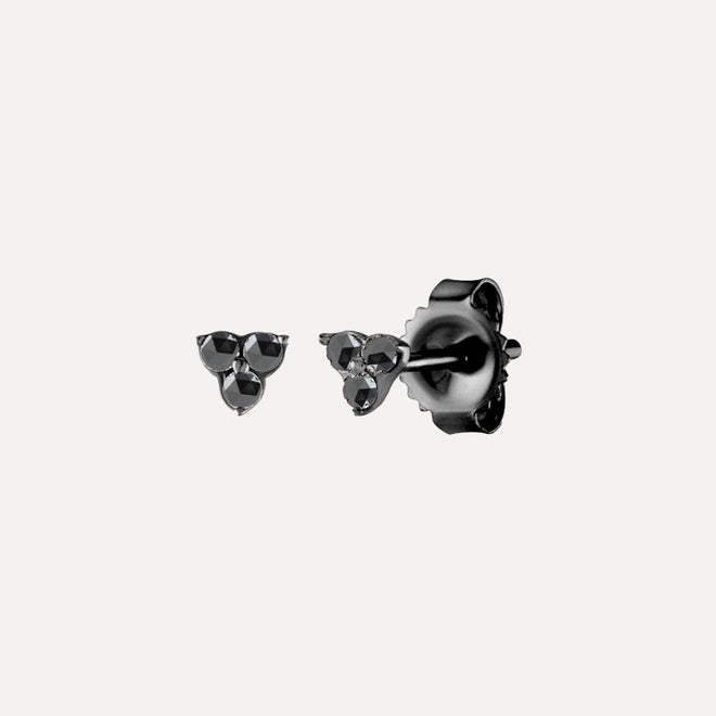 Mini Triple Black Diamond Studs