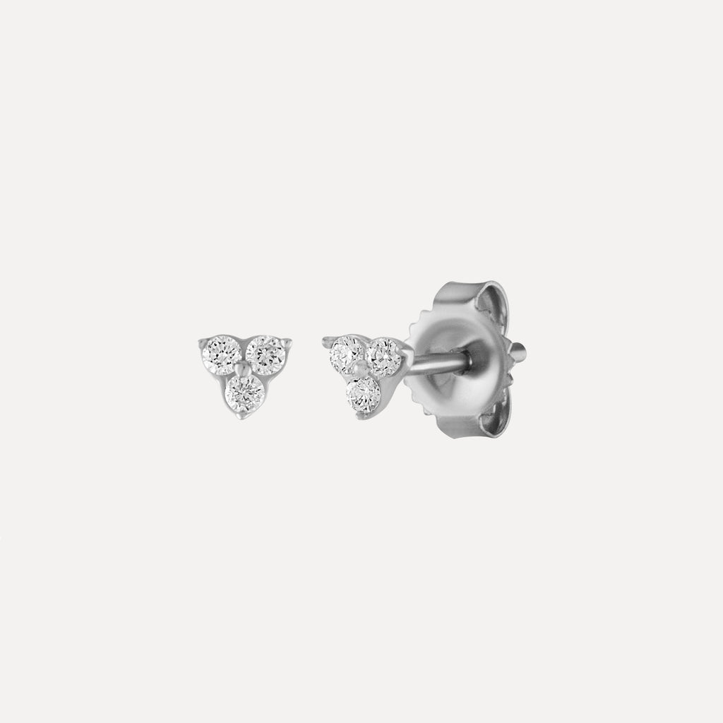 Mini Triple Diamond Stud Earrings