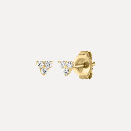 Mini Triple Diamond Stud Earring