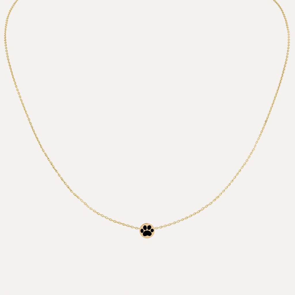 Mini Enamel Paw Necklace