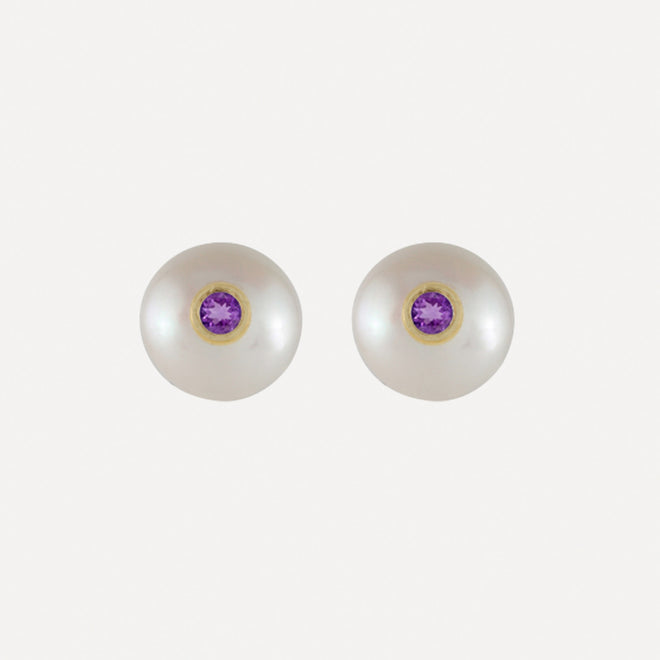 Pearl & Birthstone Stud