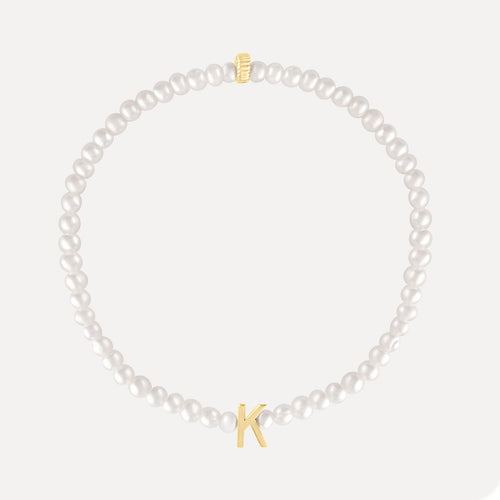 Mini Pearl & Letter Bracelet