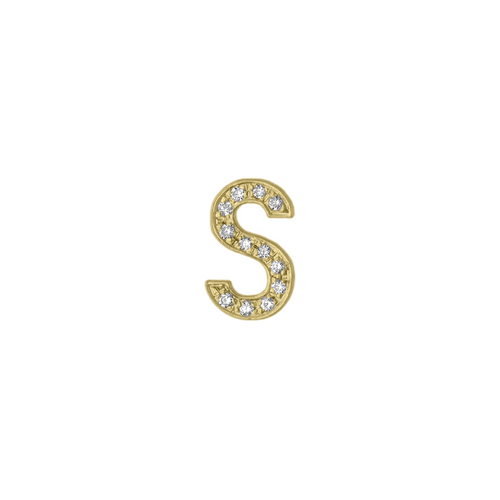Mini Pave Letter Charm