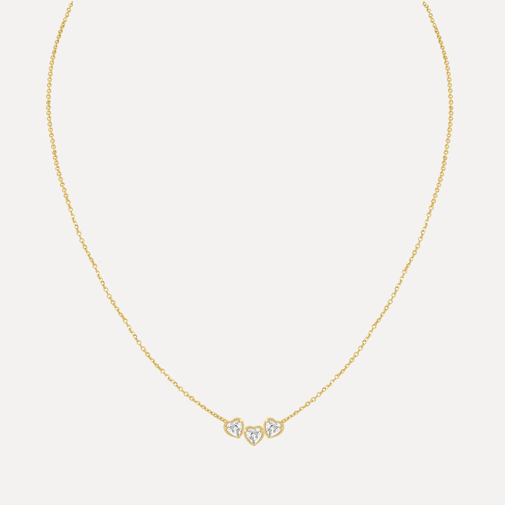 Birthstone Hearts Trio Necklace