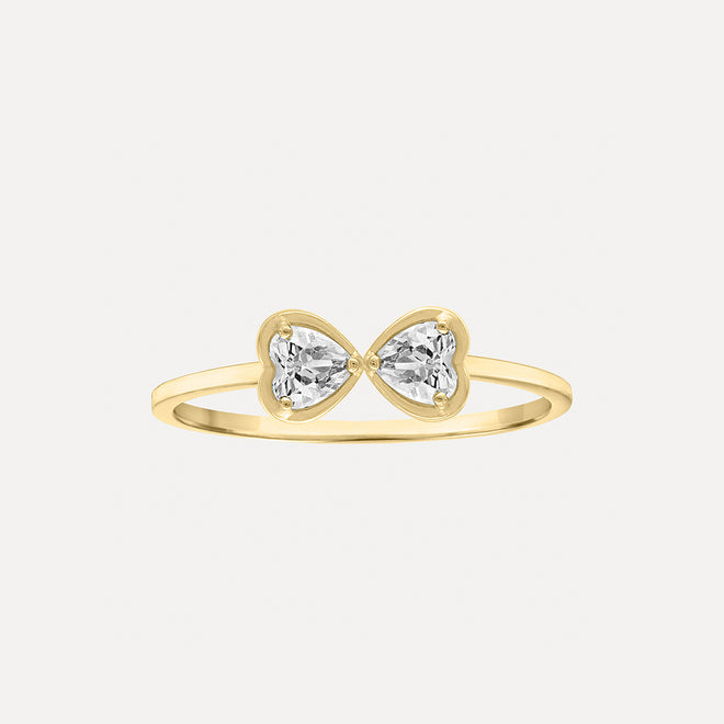 Two Birthstone Hearts Ring