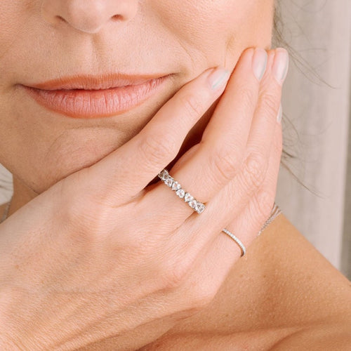 Heart Shaped Diamond Eternity Band