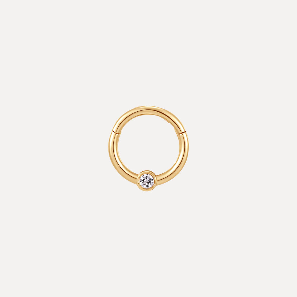 White Topaz Seamless Hoop Earring | 8mm