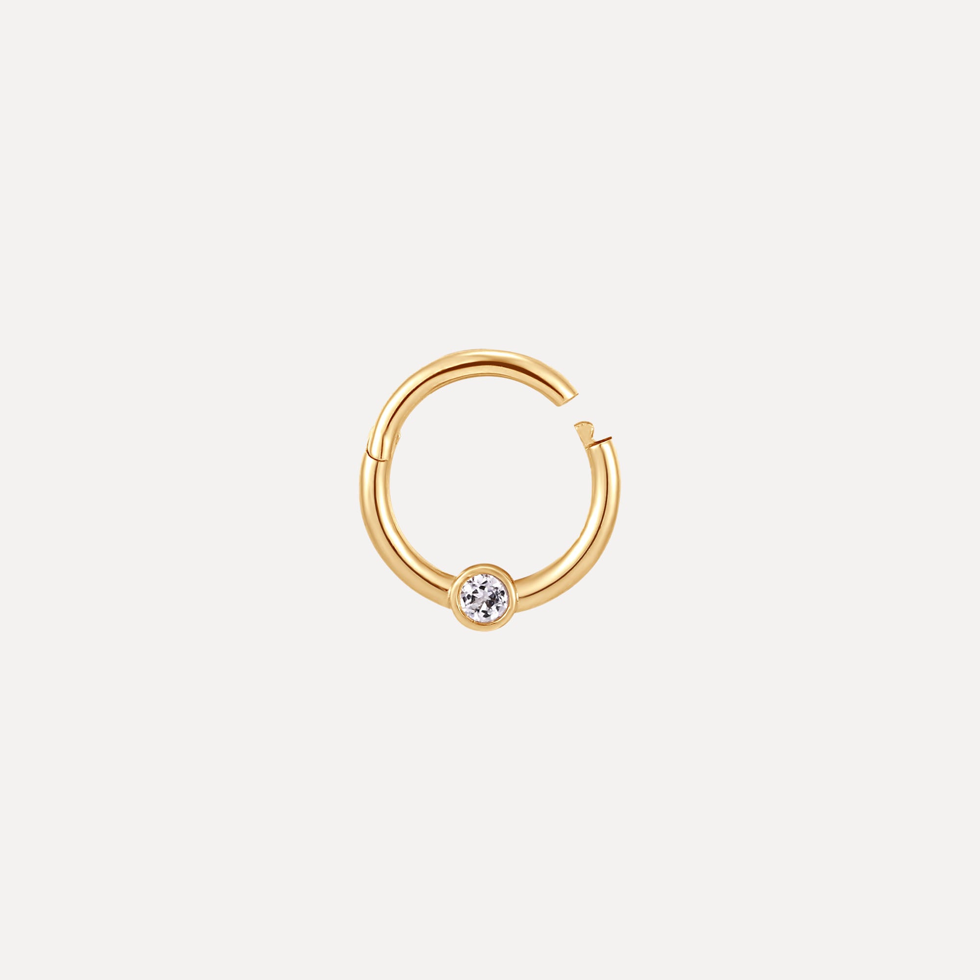 White Topaz Seamless Hoop Earring | 8mm