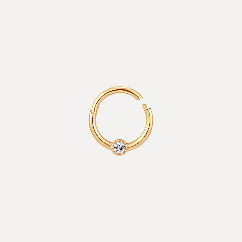 White Topaz Seamless Hoop Earring | 8mm
