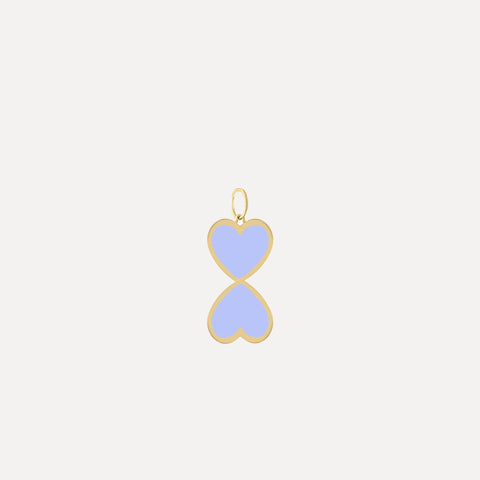 Two Enamel Hearts Lariat Necklace