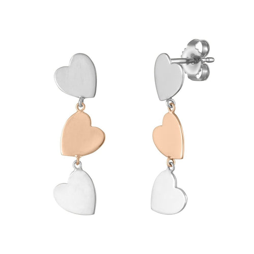 Dangling Mini Heart Stud Earrings - Kelly Bello Design
