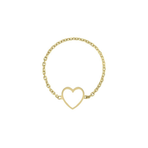 Enamel Heart Chain Ring - Kelly Bello Design