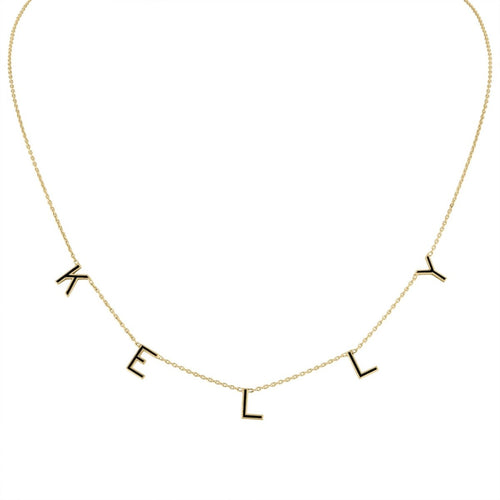 Enamel Letter Necklace (custom) - Kelly Bello Design