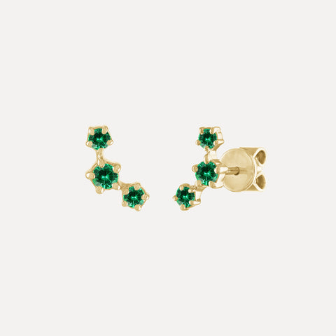Emerald Evil Eye Chain Earring