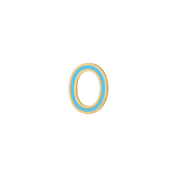 Mini Enamel Letter Charm - Aqua - Kelly Bello Design