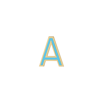 Mini Enamel Letter Charm - Aqua - Kelly Bello Design