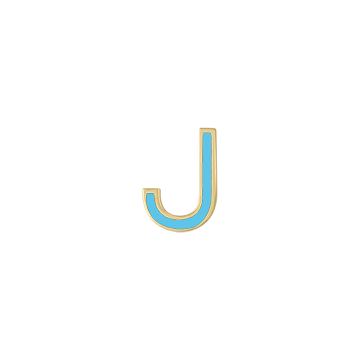 Mini Enamel Letter Charm - Aqua - Kelly Bello Design