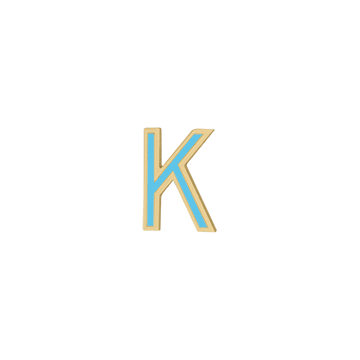 Mini Enamel Letter Charm - Aqua - Kelly Bello Design