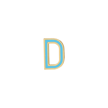Mini Enamel Letter Charm - Aqua - Kelly Bello Design