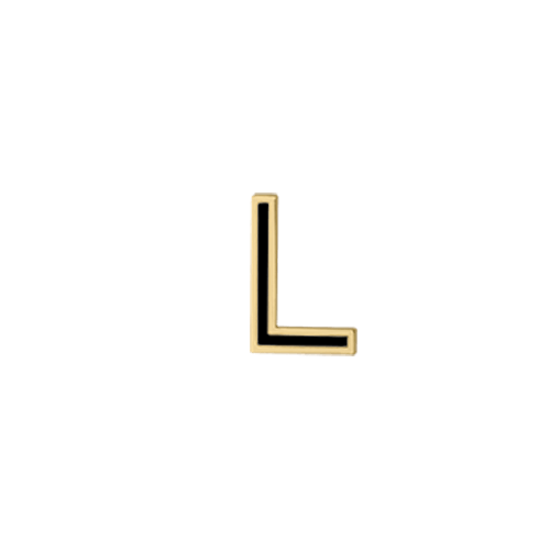 Mini Enamel Letter Charm - Black - Kelly Bello Design