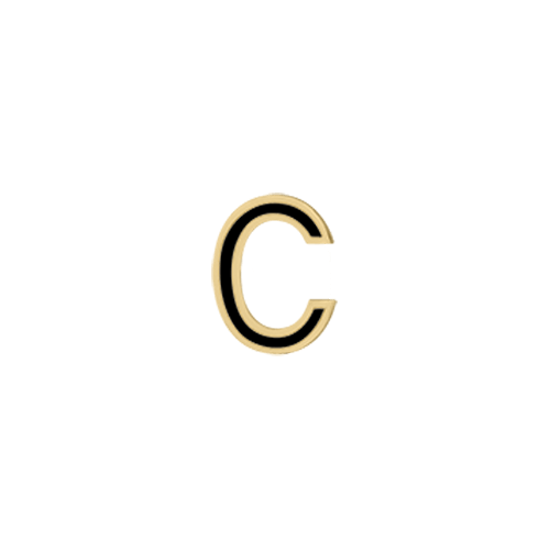 Mini Enamel Letter Charm - Black - Kelly Bello Design