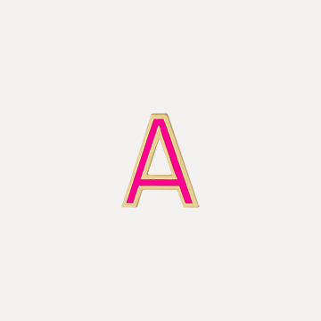 Enamel Letter Charm - Hot Pink