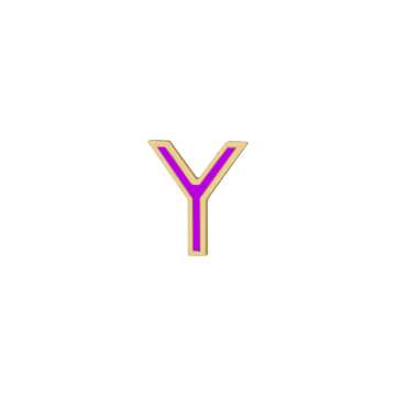 Mini Enamel Letter Charm - Violet - Kelly Bello Design