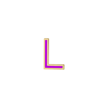 Mini Enamel Letter Charm - Violet - Kelly Bello Design