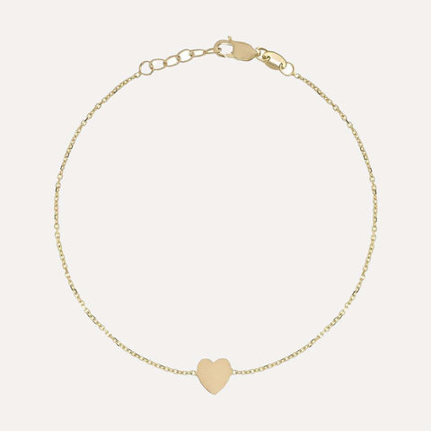 Mini Heart Bracelet with Pave Outline