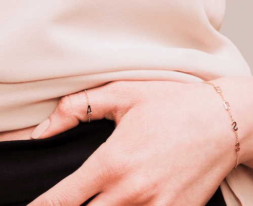 Mini Letter Chain Ring - Kelly Bello Design