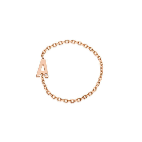 Mini Letter Chain Ring - Kelly Bello Design