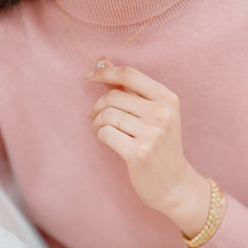 Mini Letter Chain Ring - Kelly Bello Design