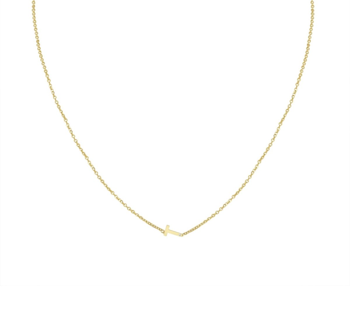 Sideways Initial Necklace | 14-Karat – Golden Thread, Inc.
