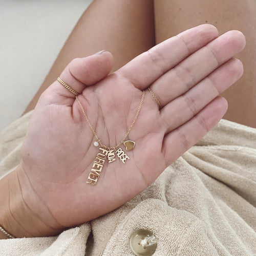 Mini Mini Letter Necklace Charm - Kelly Bello Design