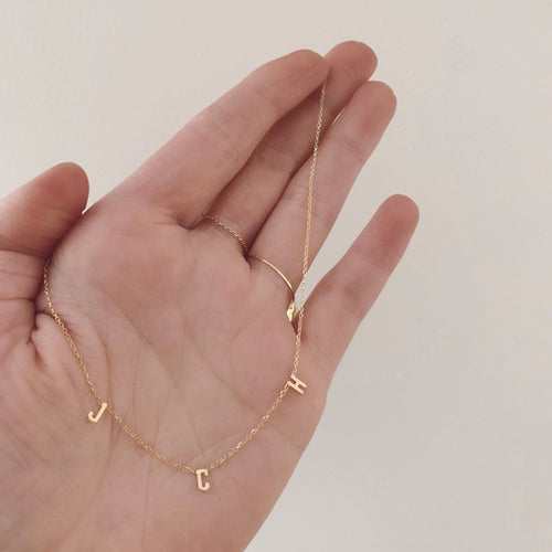 Mini Mini Letter Necklace (custom) - Kelly Bello Design