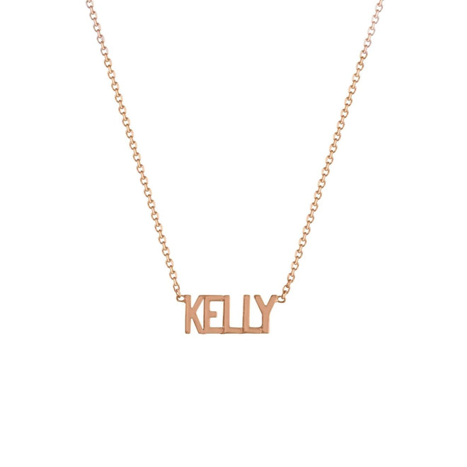 Mini Mini Nameplate Necklace (custom) - Kelly Bello Design