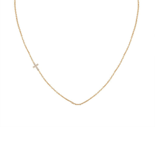Mini Pave Cross Necklace - Kelly Bello Design
