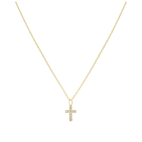 Mini Pave Cross Necklace Charm - Kelly Bello Design