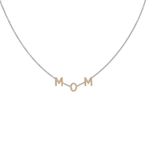 Mini Pavé Letter Necklace (custom) - Kelly Bello Design