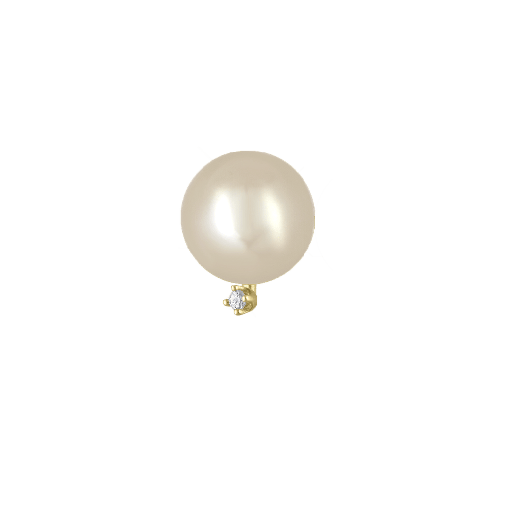 Pearl & Diamond Accent Studs - Kelly Bello Design